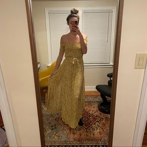 Gorgeous mustard dainty floral maxi dress